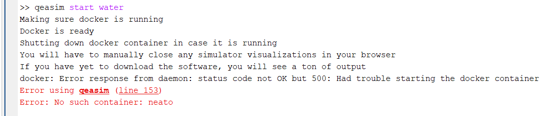 An error message indicated that status code 500 has occurred.